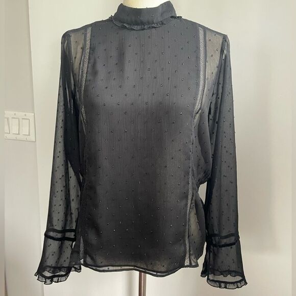 Unbranded Tops - Zara Black Semi Sheer Blouse